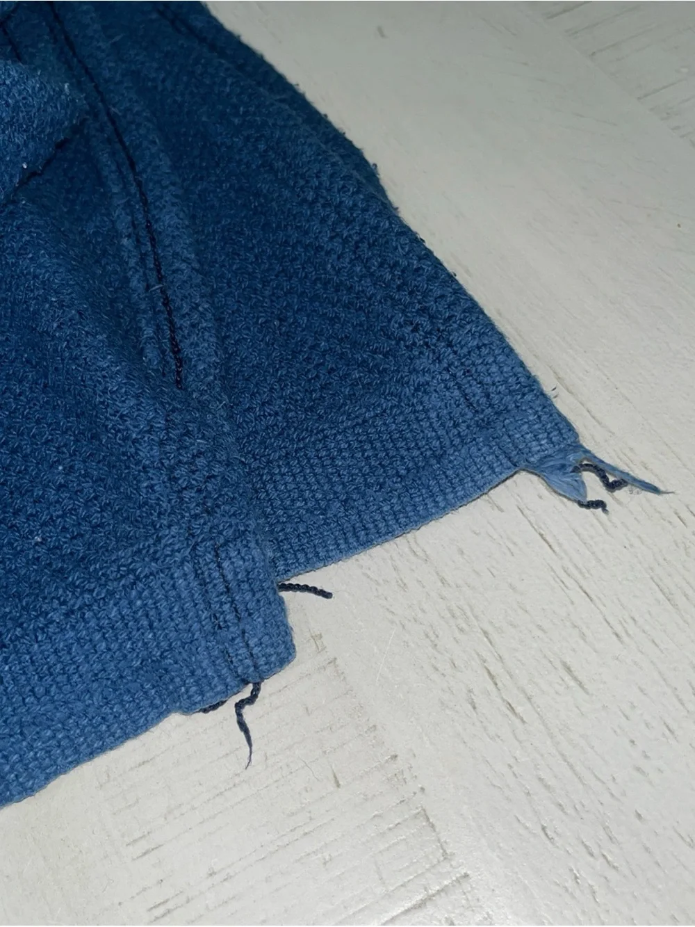 Lauren Ralph Lauren 100% Cotton  90”x90” Queen Blue Squares Waffle Blanket USA